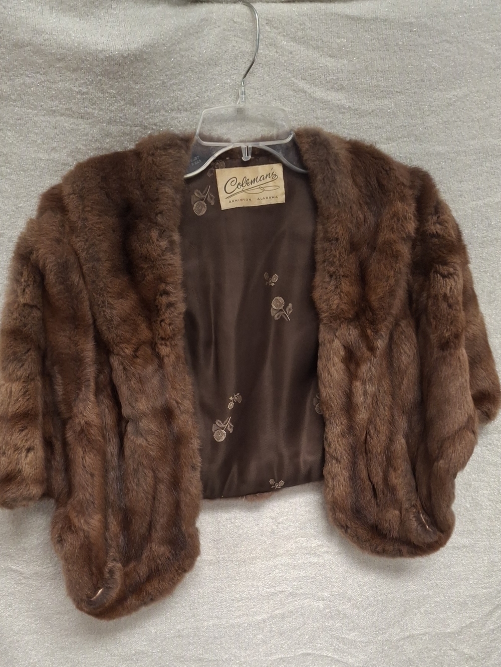 Coleman Brown Short Fur Shawl - Unsure If Real Or Faux